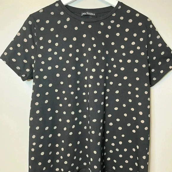Zara Cotton  T-Shirt Dot Pattern - Picture 4 of 7